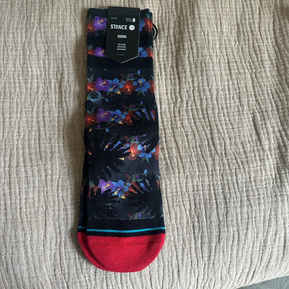 Stance Black and Multicolor Floral Socks